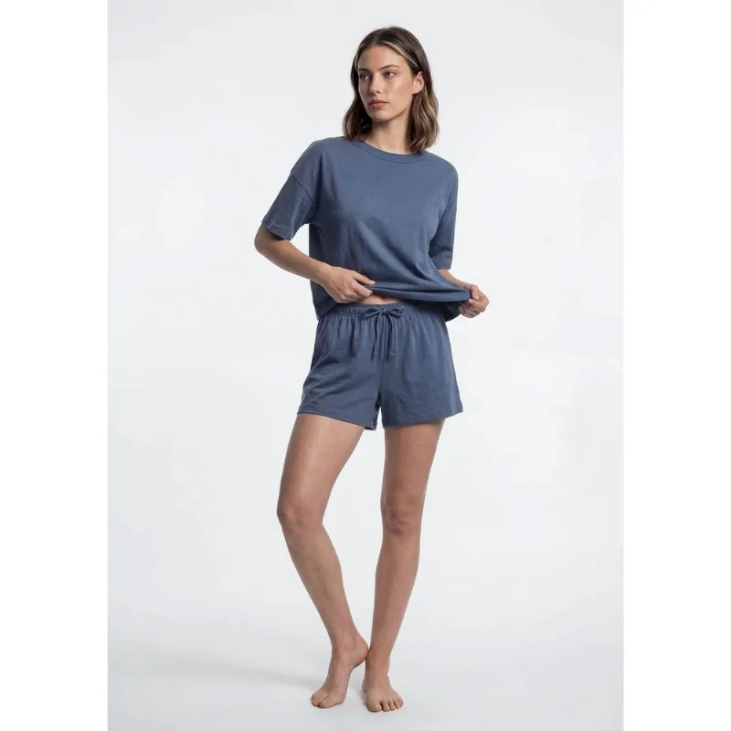 Pijama Feminino Curto Box Em Algodão - Azul P