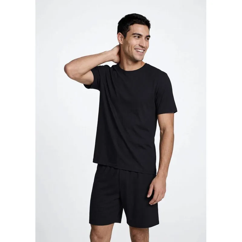 Pijama Curto Masculino Comfort Em Algodão Pima - Preto G