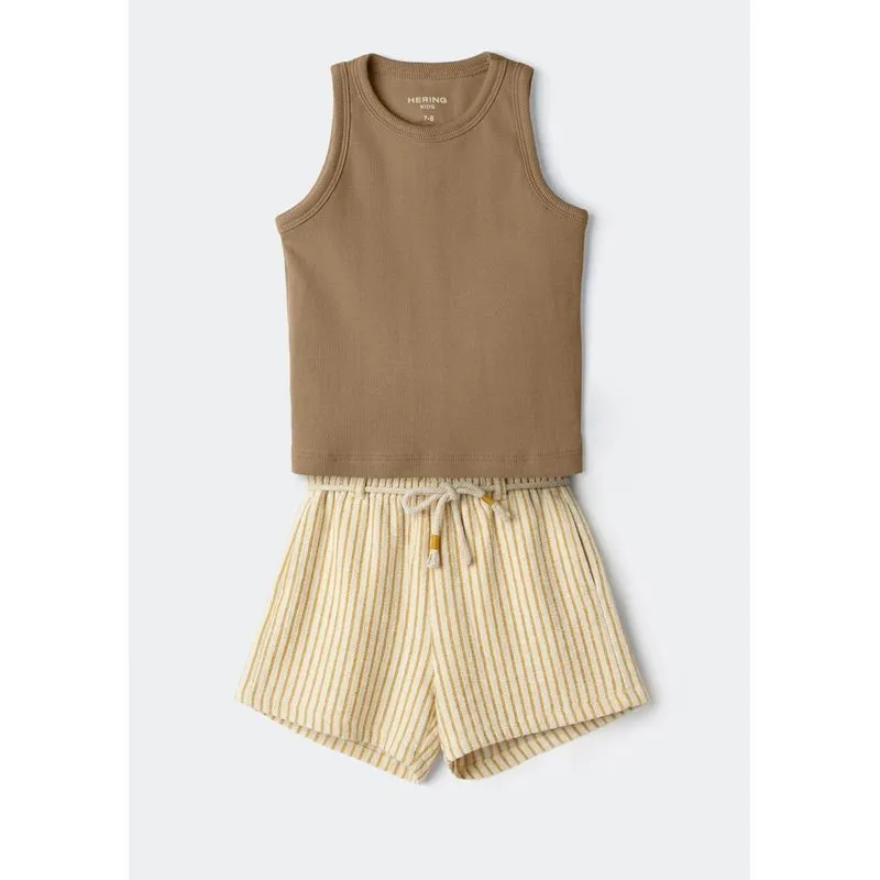 Conjunto Infantil Menina Em Fio Tinto - Off white 012