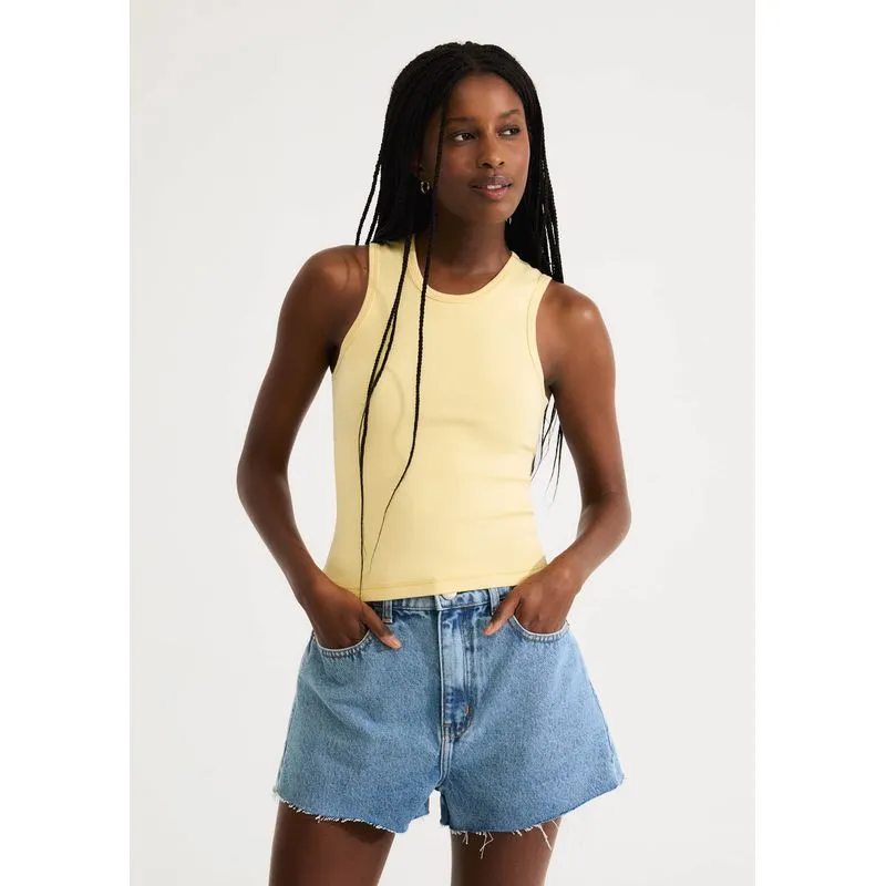 Regata Feminina Ribana Com Elastano - Amarelo P