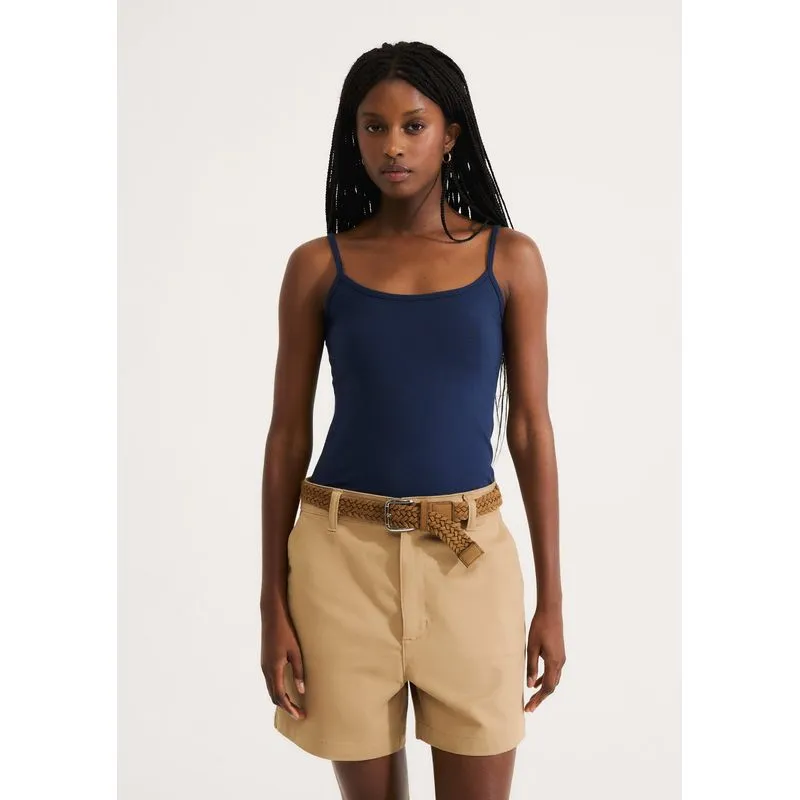 Regata Feminina Alças Finas Com Elastano - Azul G