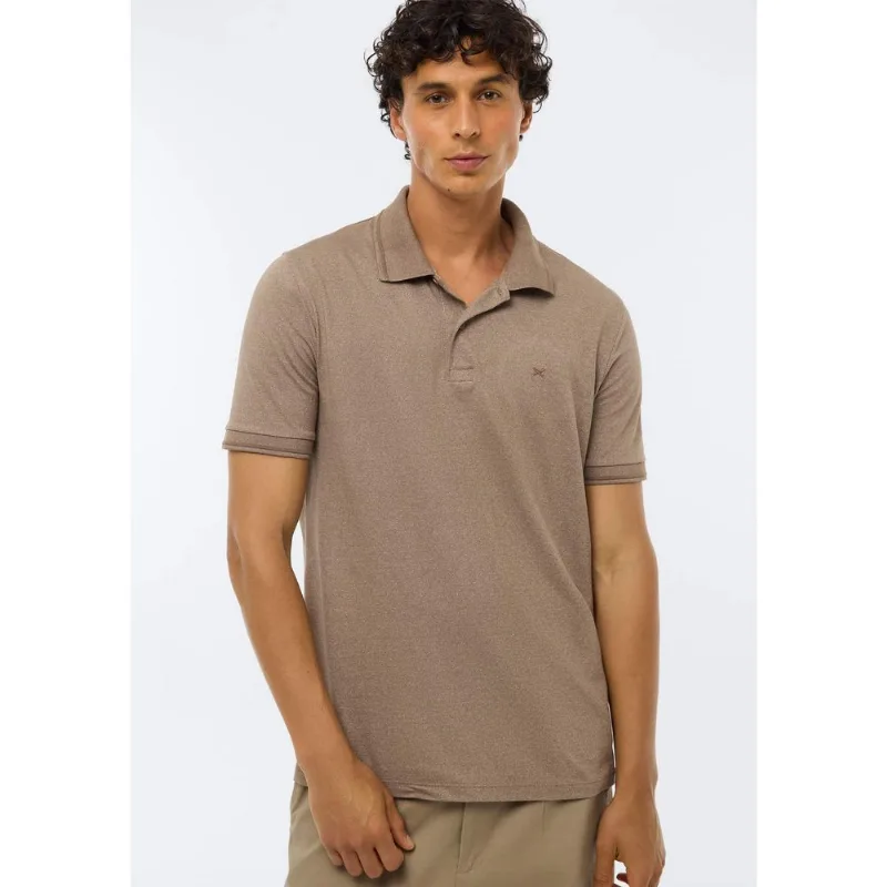 Camisa Polo Básica Masculina Em Malha Texturizada - Marrom M