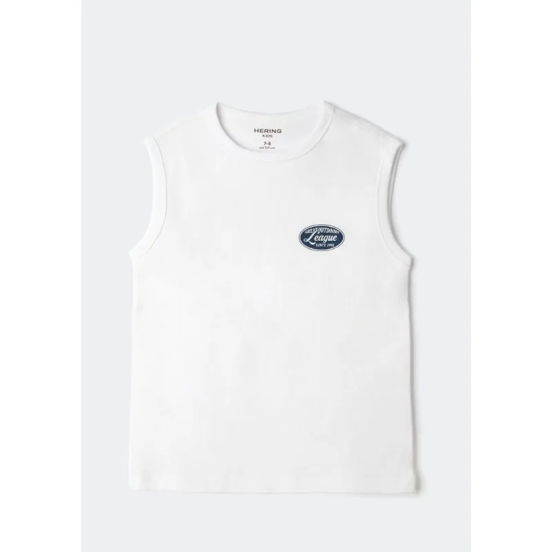 Regata Infantil Menino Em Malha Com Estampa - Branco 014