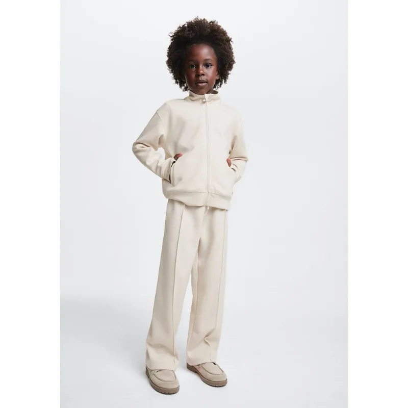 Calça Infantil Menina Em Moletom - Off white 012