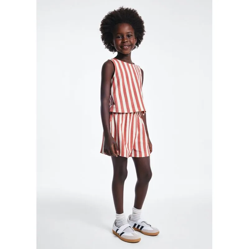 Conjunto Infantil Menina Fio Tinto Texturizado - Vermelho 006