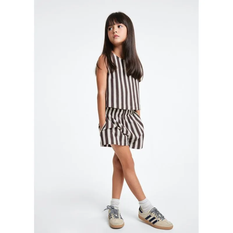 Conjunto Infantil Menina Fio Tinto Texturizado - Marrom 010