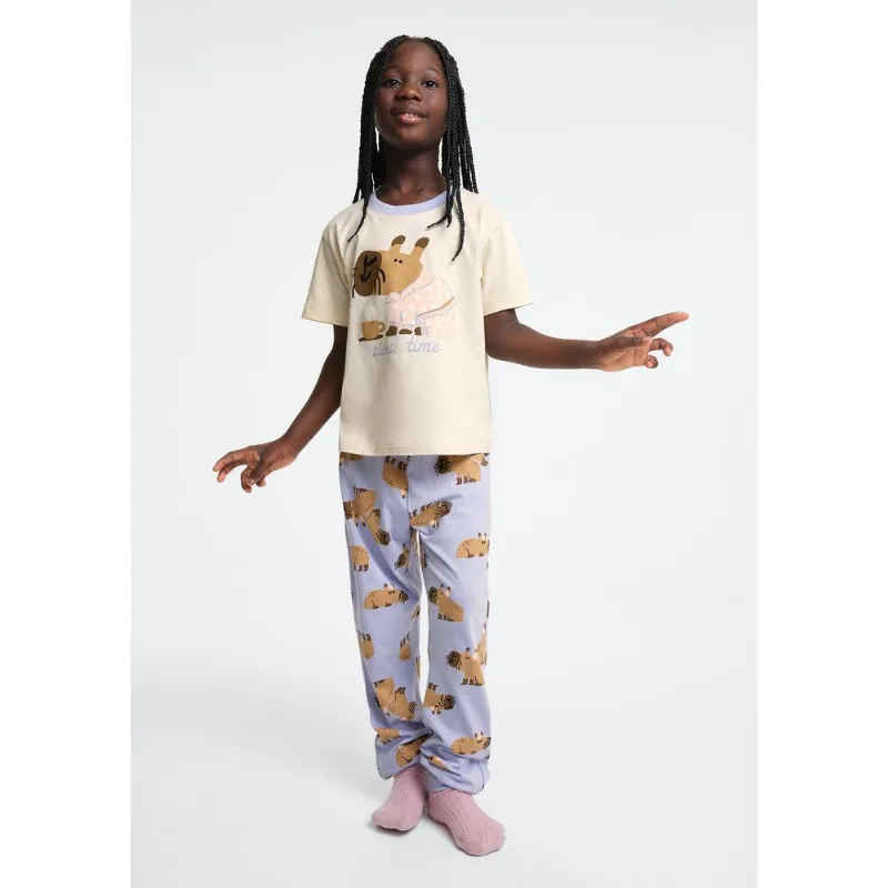Pijama Infantil Menina Com Estampa Brilha No Escuro - Azul 016