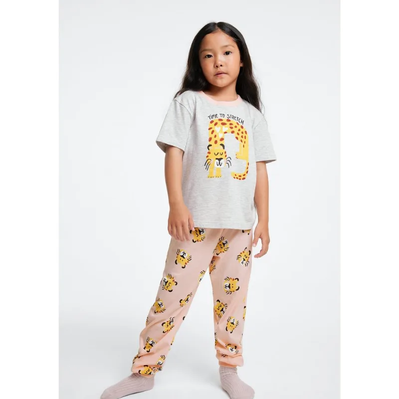 Pijama Infantil Menina Com Estampa Brilha No Escuro - Rosa 006