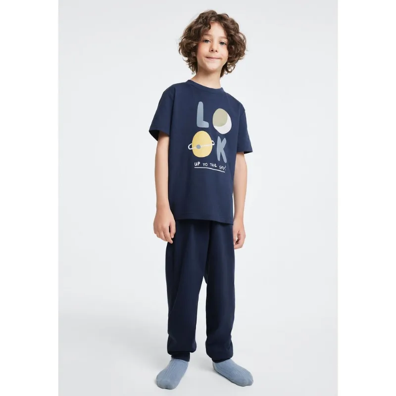 Pijama Infantil Menino Brilha No Escuro - Azul 016