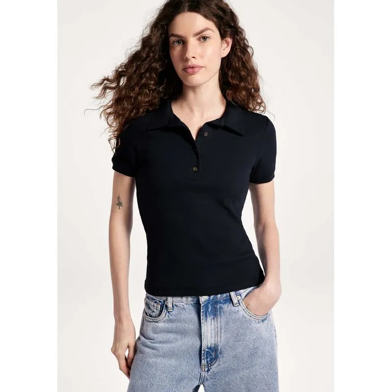 Polo Feminina Em Ribana Ultra Soft - Preto XG
