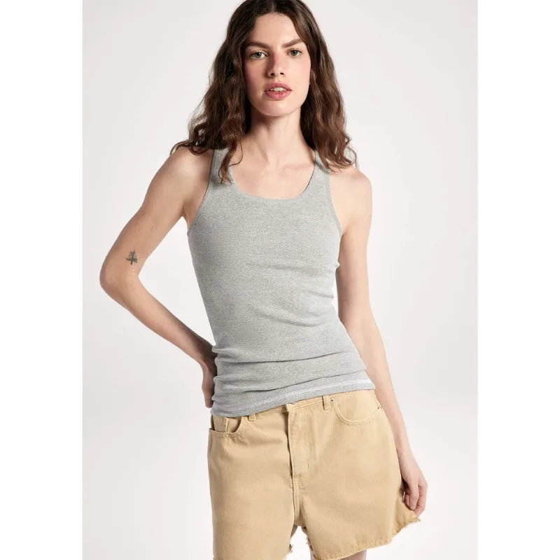 Regata Feminina Em Ribana Super Soft - Cinza M