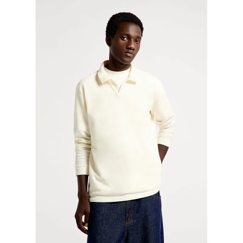 Camisa Polo Masculina Manga Longa Texturizada - Off white G