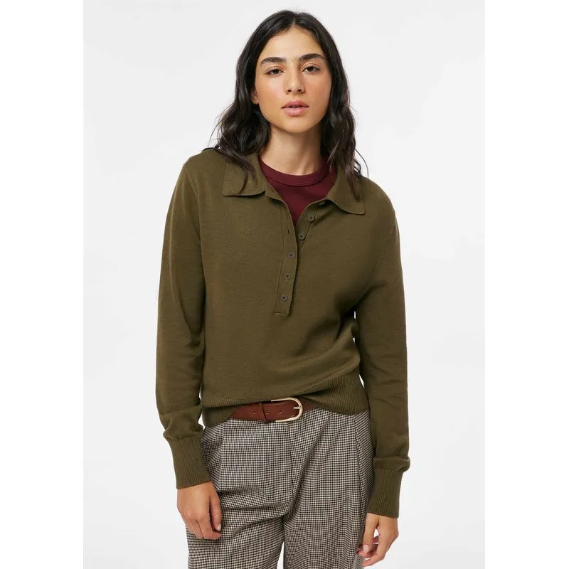 Polo Feminina Tricô Manga Longa - Verde XG