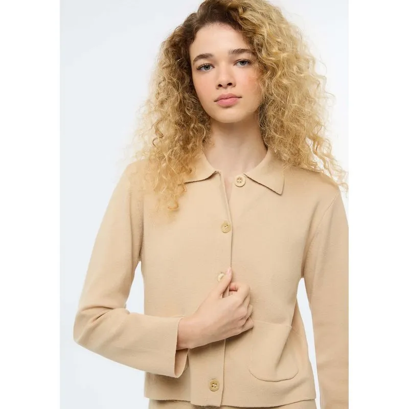 Cardigan Feminino Em Tricô - Bege P