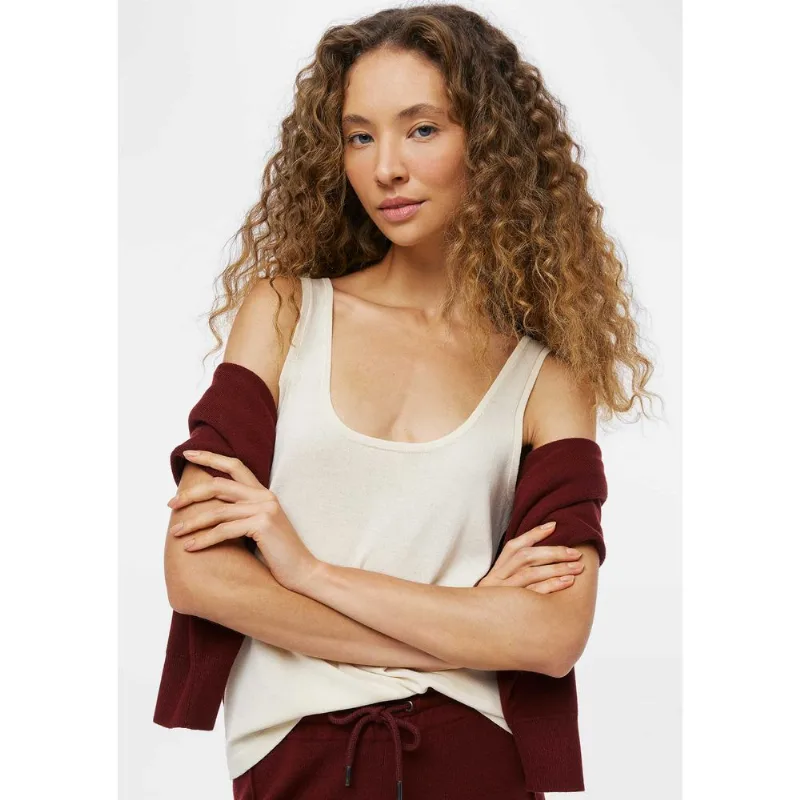 Regata Feminina Em Tricô Leve - Off white M