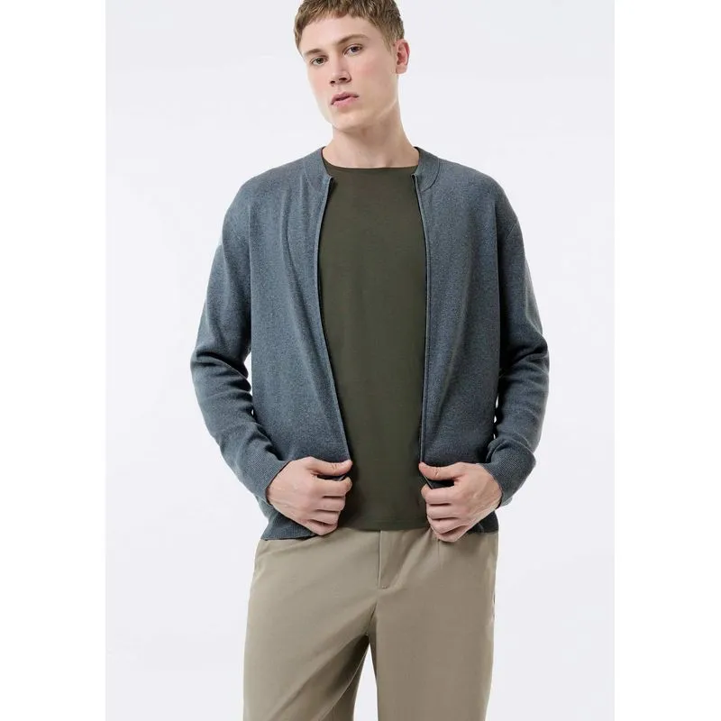 Jaqueta Masculina Tricô Full Needle - Cinza XXG
