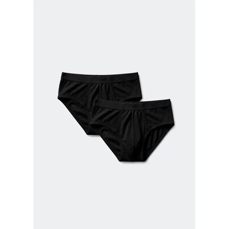 Kit Com 2 Cuecas Slip Em Modal - Preto G