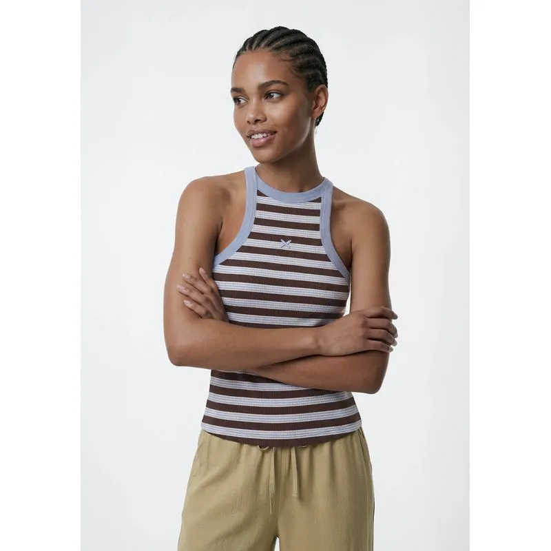Regata Feminina Halter Neck Fio Tinto - Azul XP
