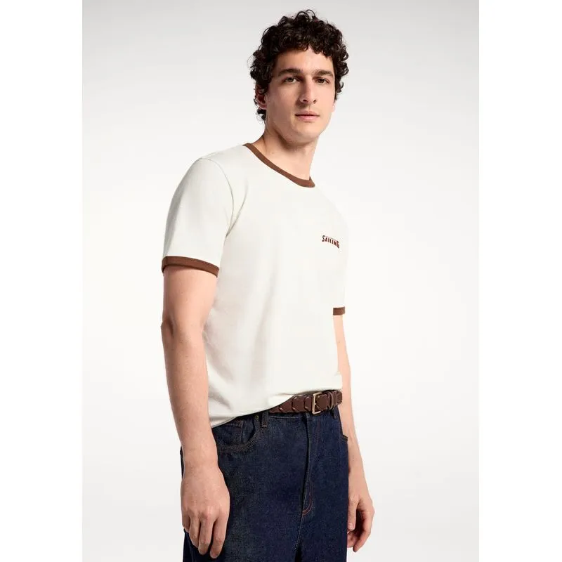 Camiseta Masculina Estampada Em Malha - Off white M