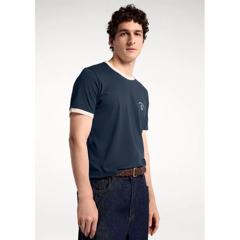 Camiseta Masculina Em Malha Com Estampa - Azul G