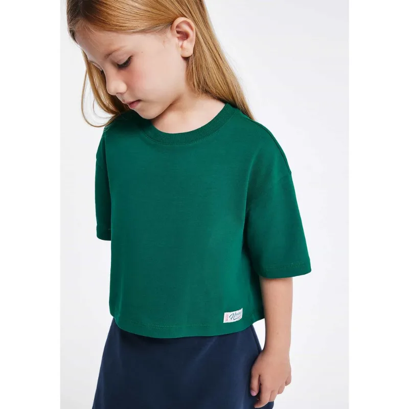 Blusa Infantil Menina Oversized Em Malha Binada - Verde 012