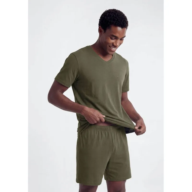 Pijama Curto Masculino Em Piquet Premium - Verde XXG
