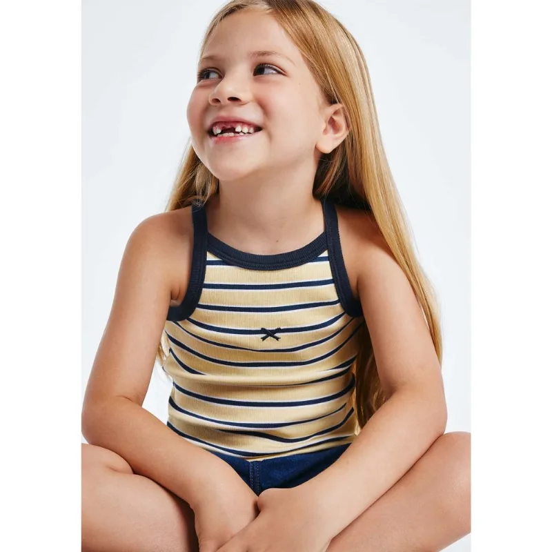 Regata Infantil Menina Halter Neck Listrada Em Ribana - Azul 016