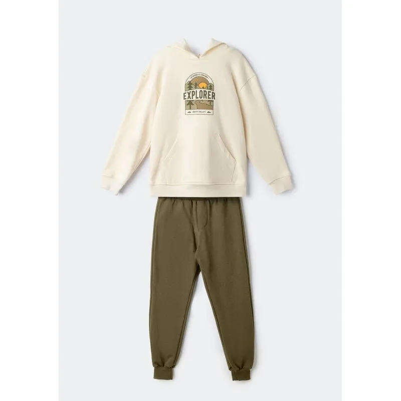 Conjunto Longo Infantil Menino Em Moletom - Verde 008