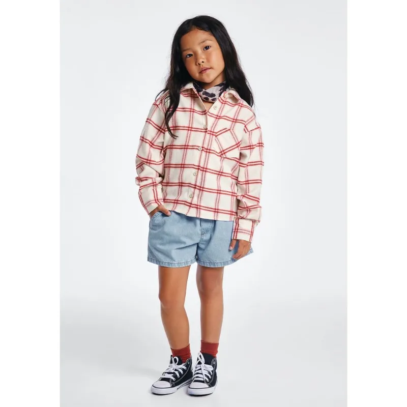 Shorts Jeans Infantil Menina Com Cordão - Azul 012