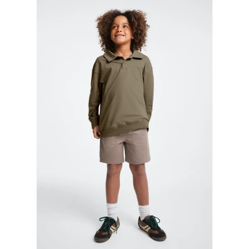 Camisa Polo Infantil Menino Manga Longa Super Cotton - Marrom 004