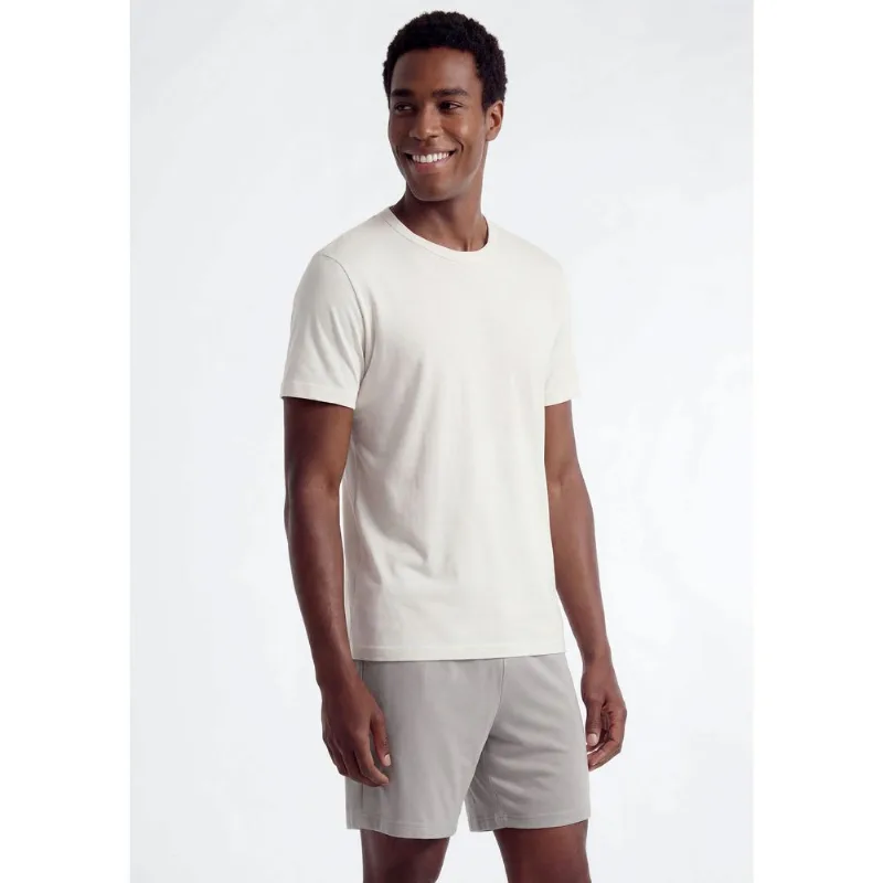 Pijama Curto Masculino Malha De Algodão - Cinza G