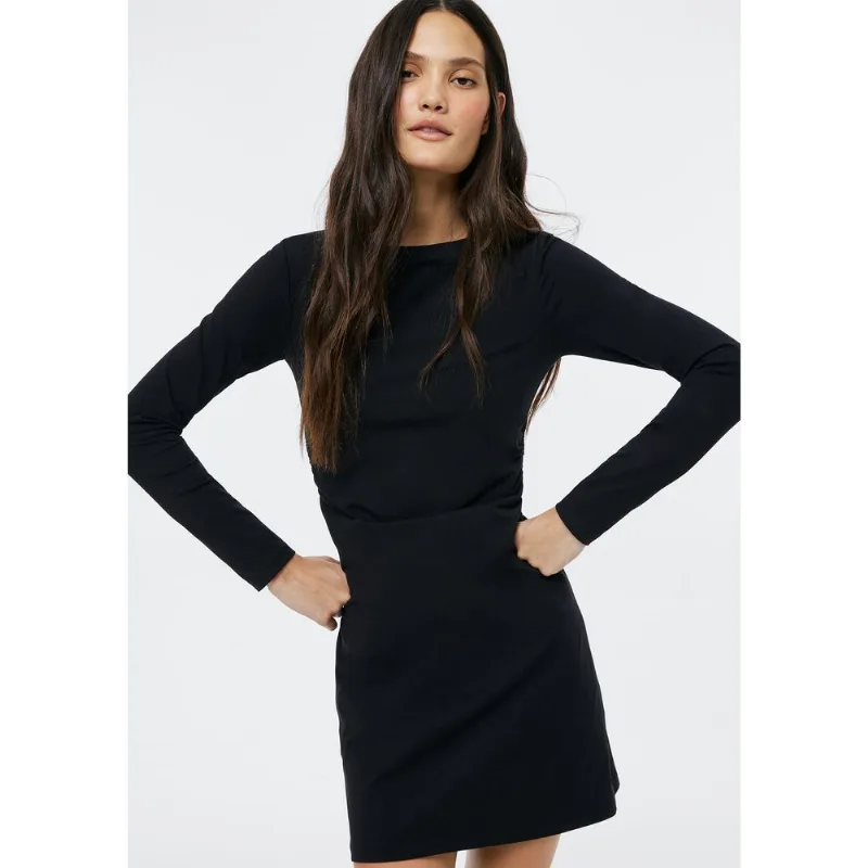Vestido Curto Slim Manga Longa - Preto G