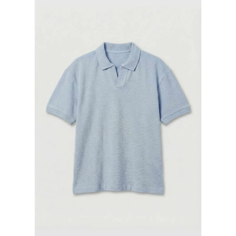 Camisa Polo Infantil Menino Texturizada - Azul 006