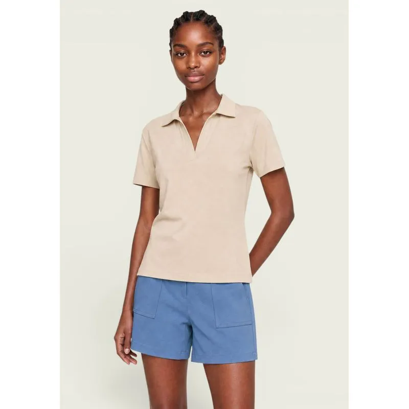 Polo Feminina Malha Texturizada Regular - Creme XG
