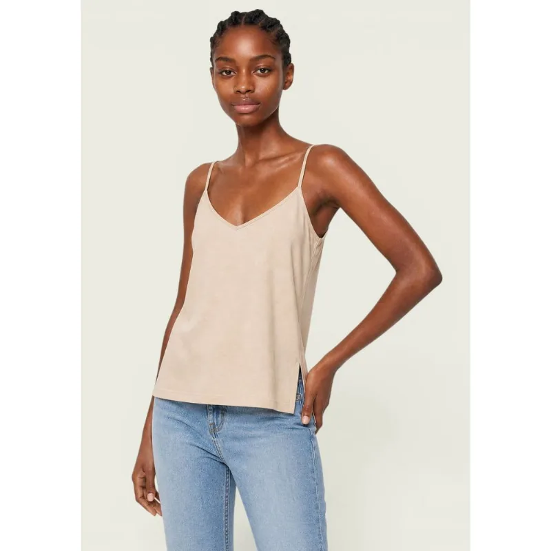Regata Feminina Malha Texturizada Regular - Creme XG