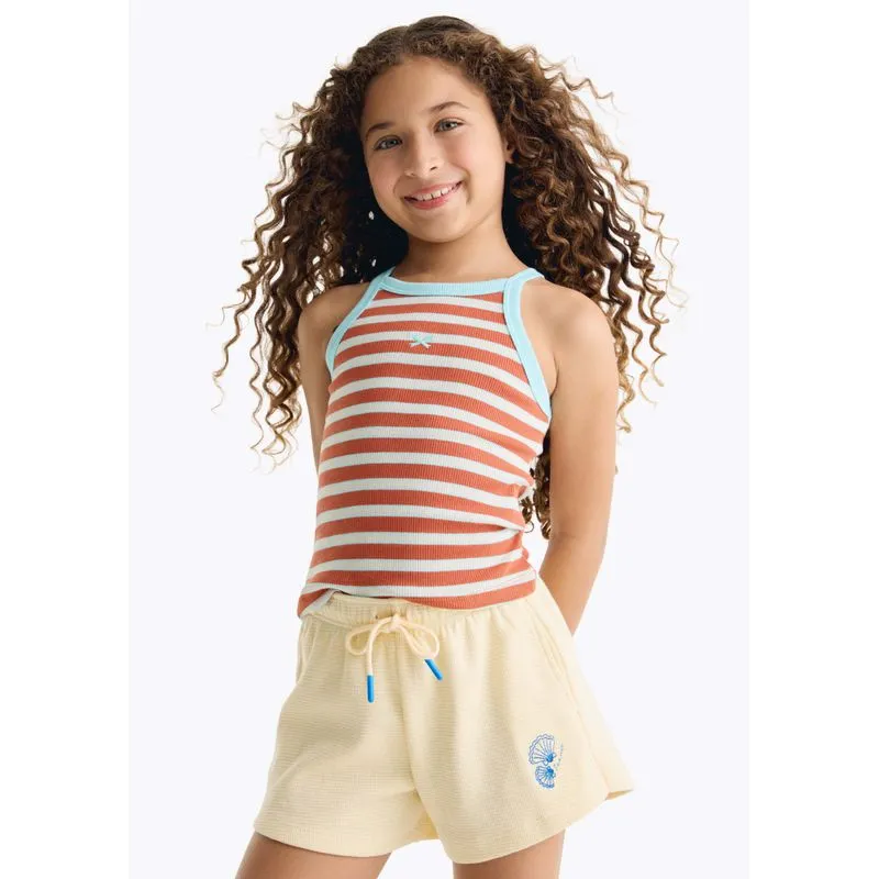 Regata Infantil Menina Halter Neck Listrada Em Ribana - Terracota 014