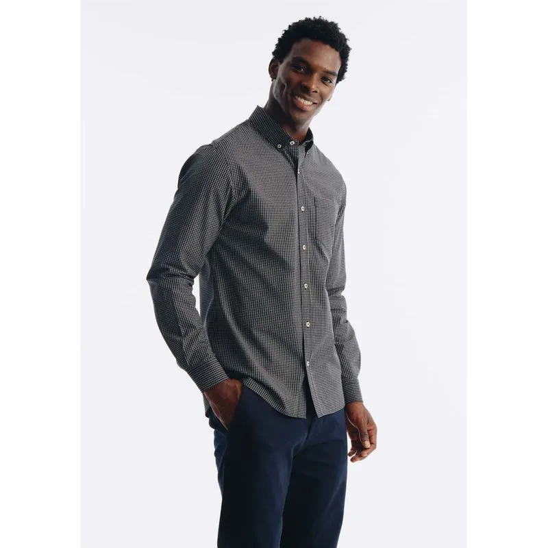 Camisa Básica Masculina Manga Longa Fio Tinto - Preto XXG
