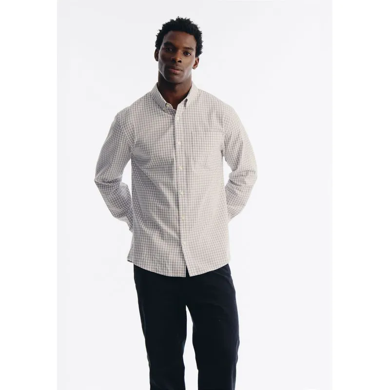 Camisa Básica Masculina Manga Longa Fio Tinto - Azul G