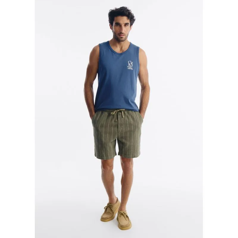 Bermuda Masculina Em Sarja Listrada - Verde XG