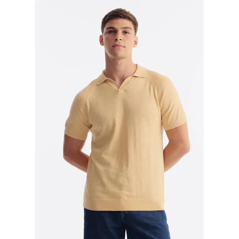 Polo Masculina Em Tricô Flamê - Amarelo G