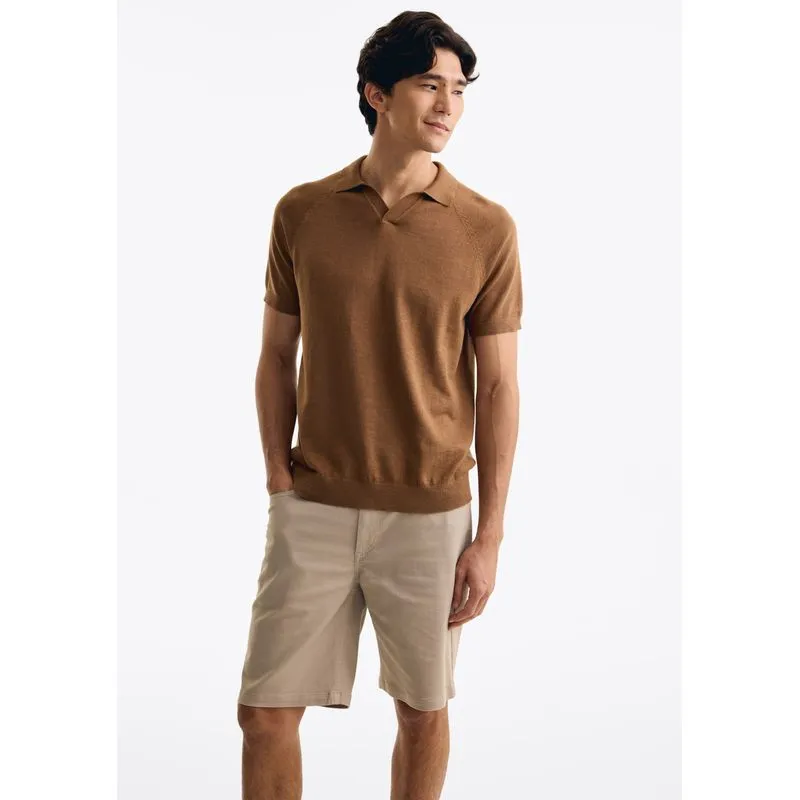 Polo Masculina Em Tricô Flamê - Marrom XXG
