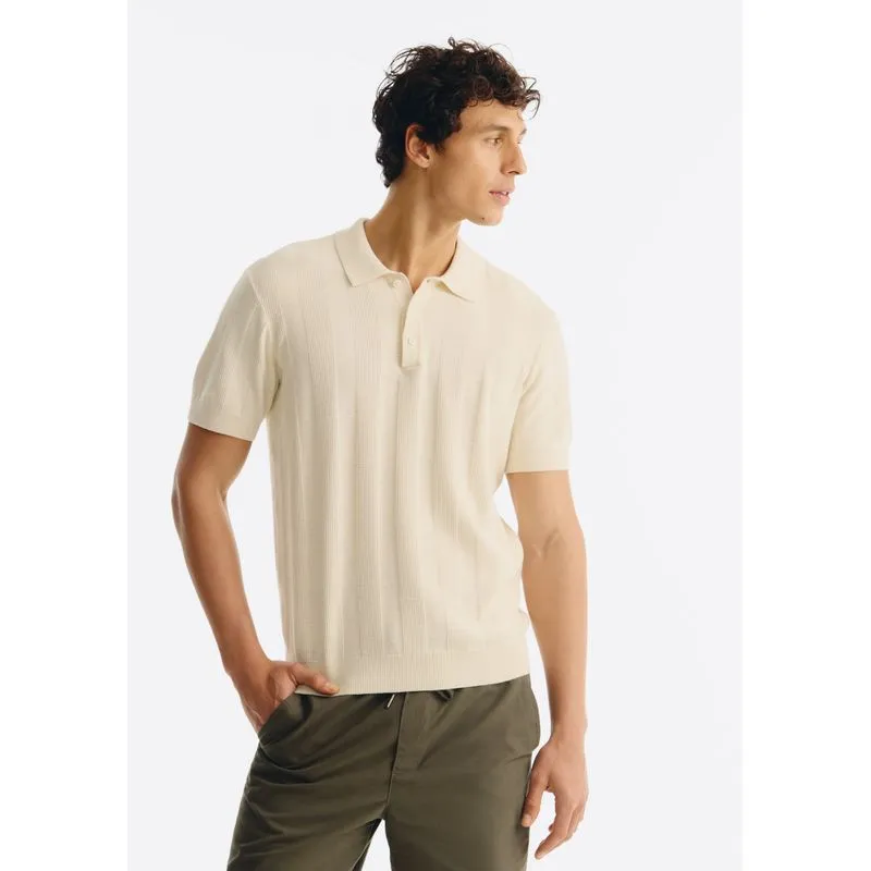 Polo Masculina em Tricô Texturizado - Off white XG