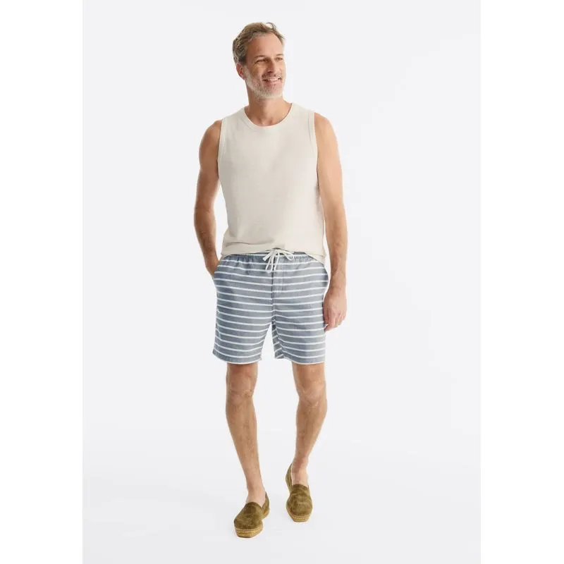 Bermuda Masculina Reta Fio Tinto Listrada - Azul 048