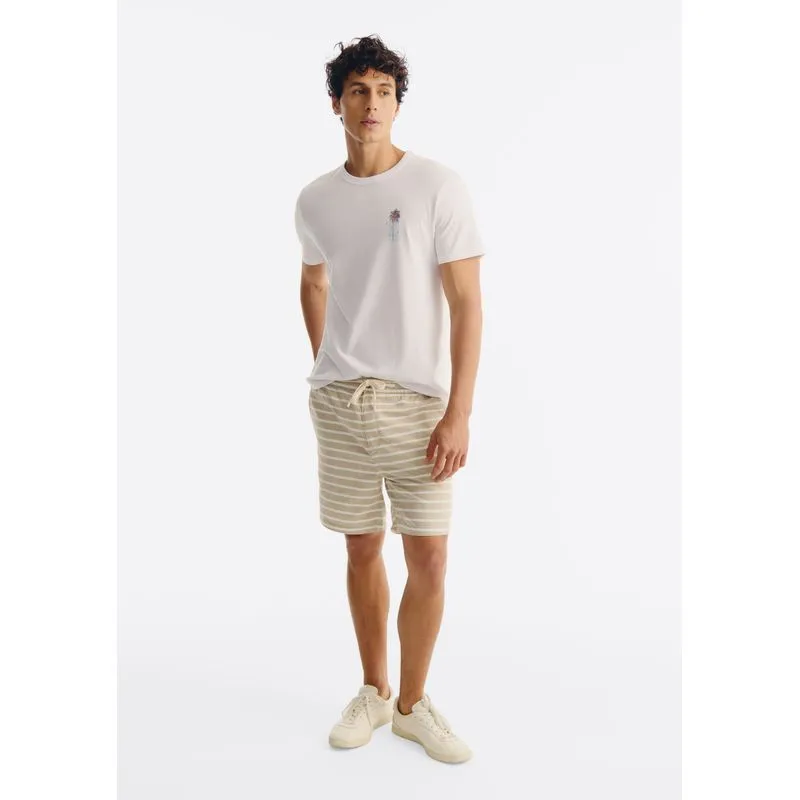 Bermuda Masculina Reta Fio Tinto Listrada - Verde 042
