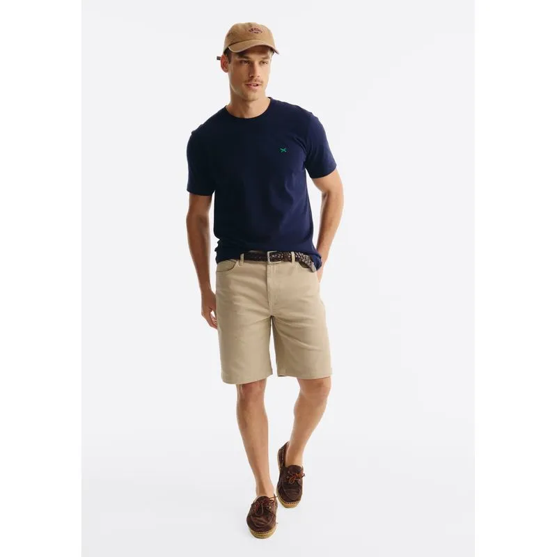 Bermuda Masculina Reta Chino Em Sarja - Bege 042