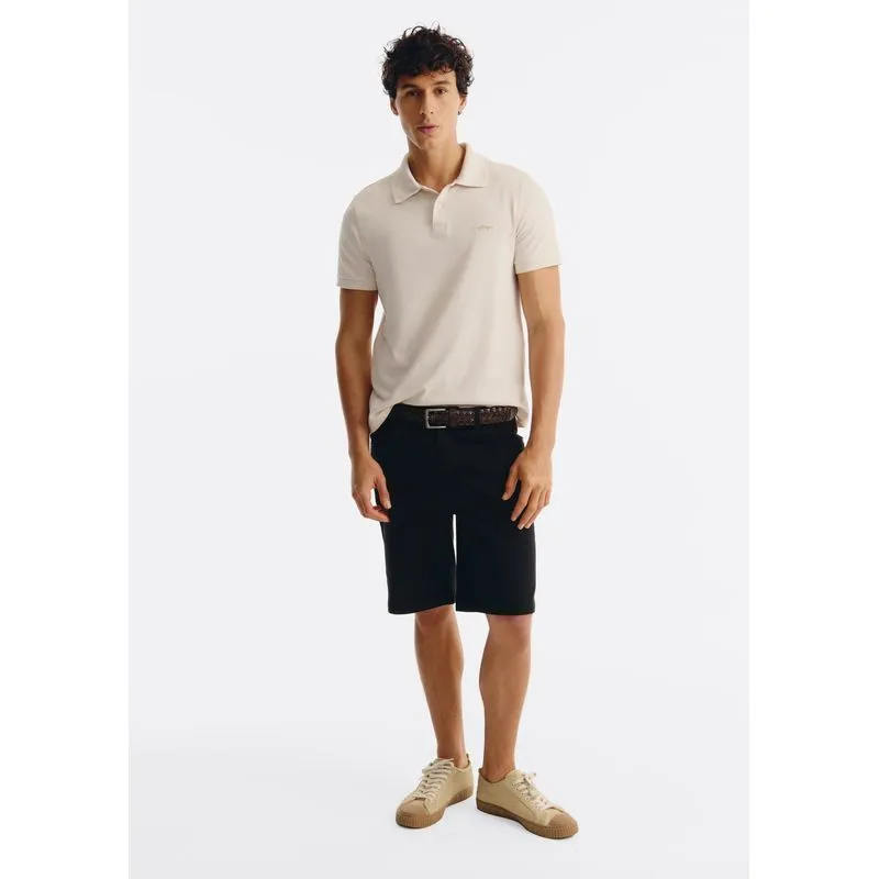 Bermuda Masculina Reta Chino Em Sarja - Preto 046