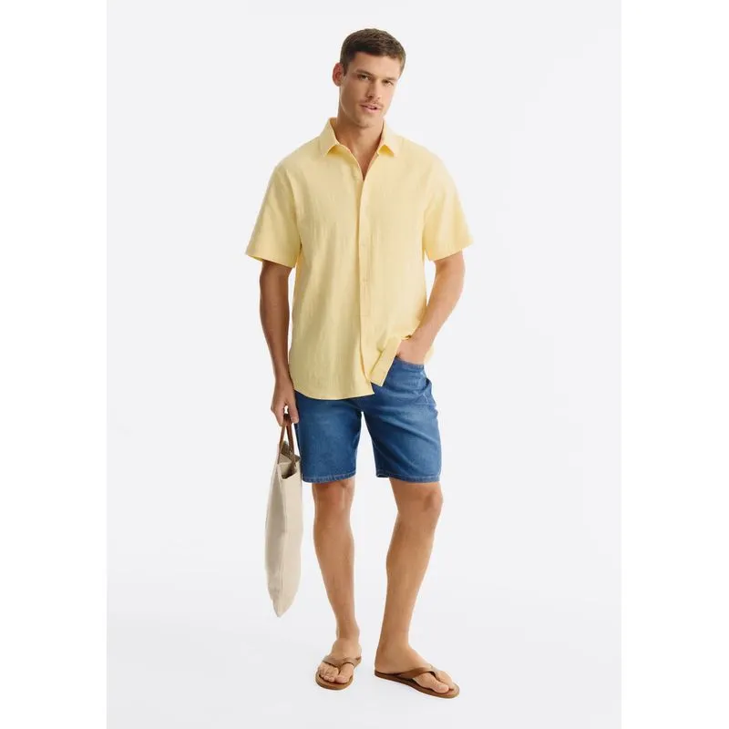 Bermuda Jeans Masculina Com Puídos - Azul 042