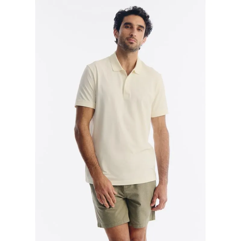 Polo Masculina Manga Curta Em Piquet - Nude P