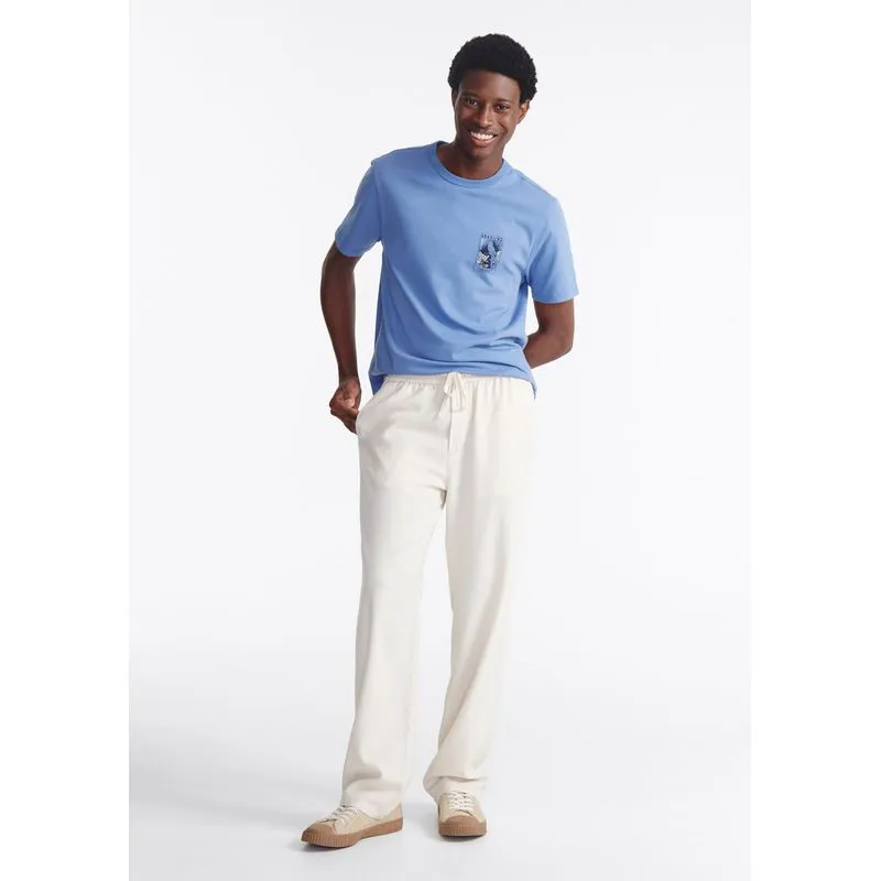 Calça Básica Masculina Taper Em Linho - Bege XXG