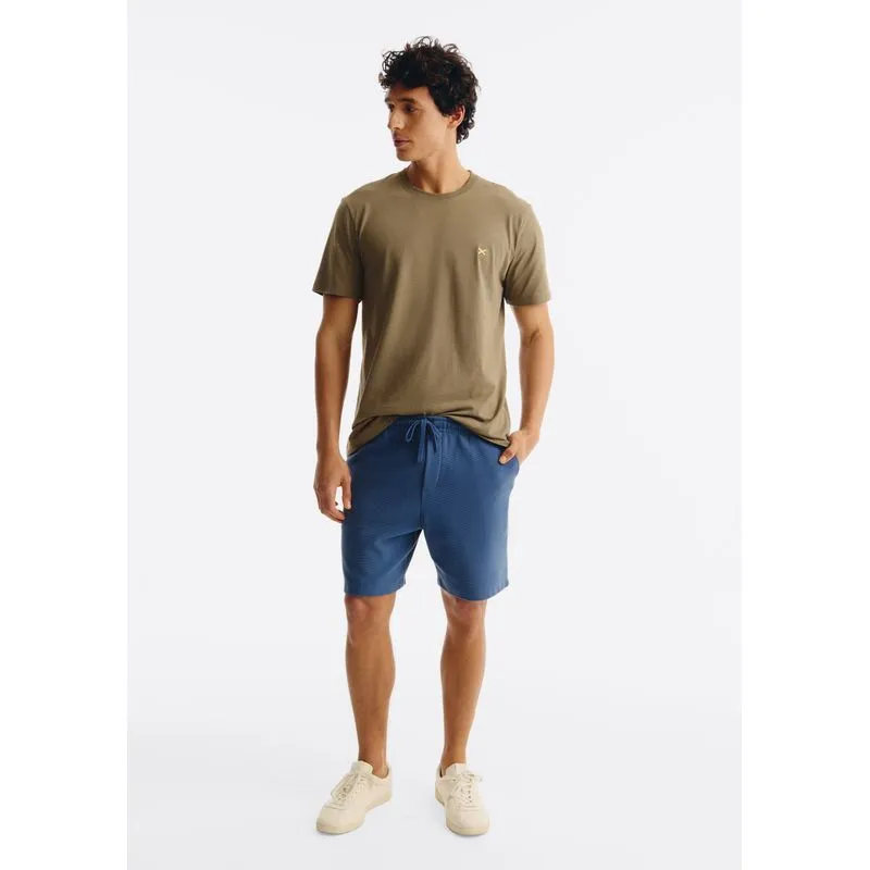Bermuda Masculina Reta Em Malha Ottoman - Azul G